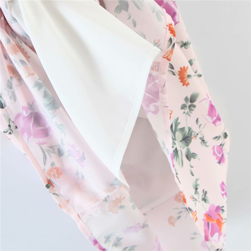 Sweet Woman Pink Slim Flower Strapless Mini Dress Summer Fashion Ladies Beach Print es Chiffon Short 210515