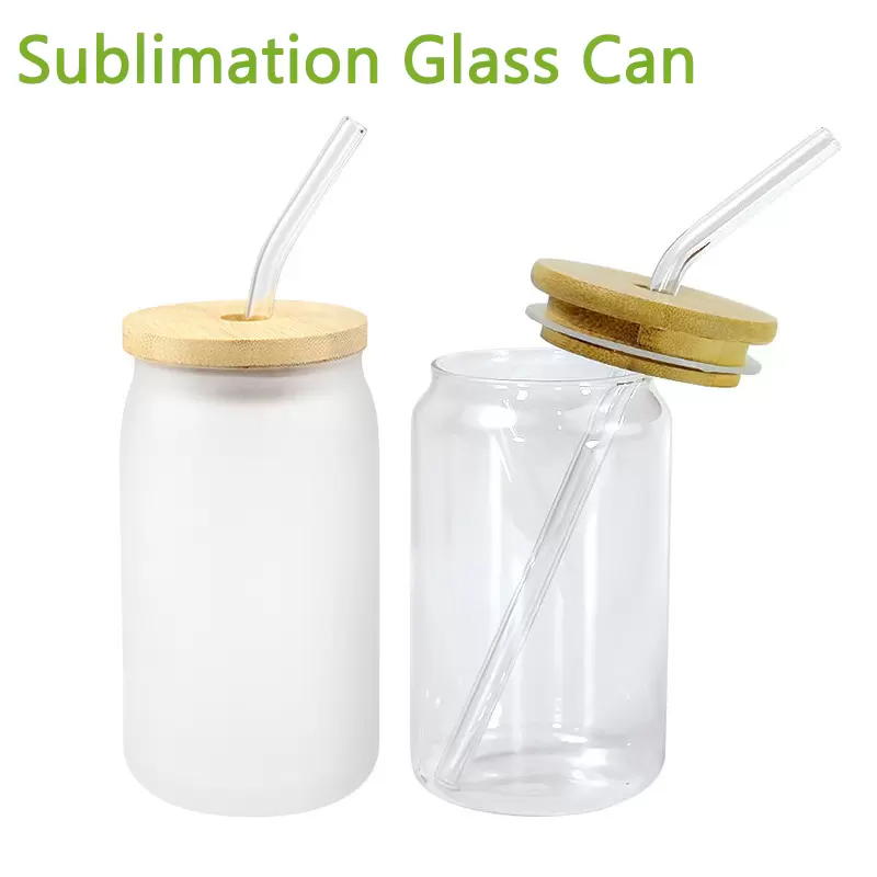 12oz/16oz Sublimation Cola Can Tumbler Clear Frosted Glass Jar with Bamboo Lid Wide Mouth Beer Cup Festival Party Wine Tumblers
12oz/16oz Sublimation Cola Can Tumbler Clear Frosted Glass Jar with Bamboo Lid Wide Mouth Beer Cup Festival Party Wine Tumblers