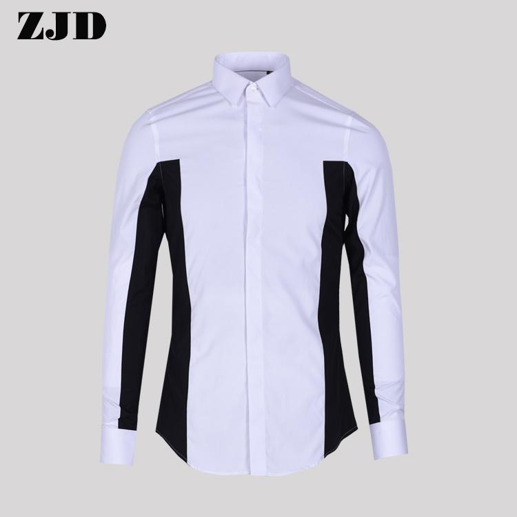 S-6XL 2021 Men's Clothing Hair Stylist GD Fashion Black-and-white Stitched Shirts Shirt Coat Plus Size Costumes Casual