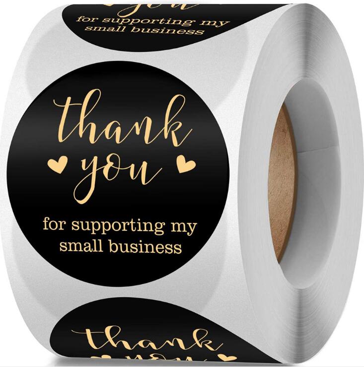black Adhesive Stickers 500PCS Roll 2.5cm 1 inch Thank You for support my small business Round Label For Holiday Presents Business Festive Decoration
black Adhesive Stickers 500PCS Roll 2.5cm 1 inch Thank You for support my small business Round Label For Holiday Presents Business Festive Decoration