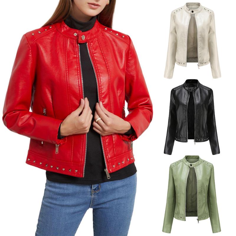 Women' Leather & Faux Rivets Fashion Fake Jacket Zippers Spring Autumn PU Jackets Solid Red Black Motor Biker Slim Fit Coat, Mustard green
Women' Leather & Faux Rivets Fashion Fake Jacket Zippers Spring Autumn PU Jackets Solid Red Black Motor Biker Slim Fit Coat, Mustard green