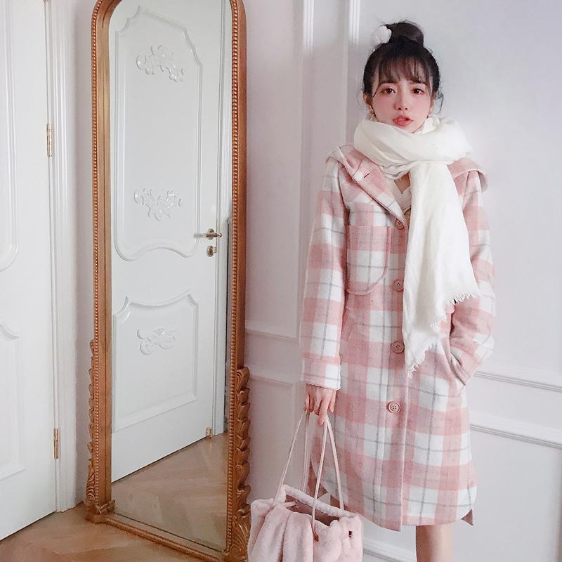 Women' Wool & Blends Bobon21 Princess Sweet Lolita Coat Japanese Girl' Pink Lattice Warm And Plush Hooded Long Fashion C1680
Women' Wool & Blends Bobon21 Princess Sweet Lolita Coat Japanese Girl' Pink Lattice Warm And Plush Hooded Long Fashion C1680