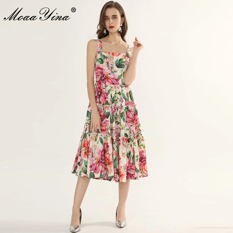 Fashion Designer dress Summer Women's Dress Floral Print Vacation spaghetti strap Dresses 210524, Multi
Fashion Designer dress Summer Women's Dress Floral Print Vacation spaghetti strap Dresses 210524, Multi