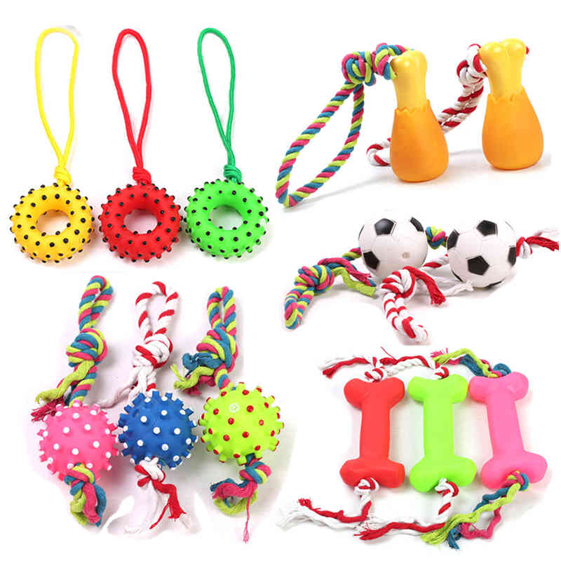 1PC Puzzle Dog Toys Molar Teeth Sounding Vinyl Toy Drawstring Football Chicken Leg Bone Pet Toy Dogs Pets Accessories