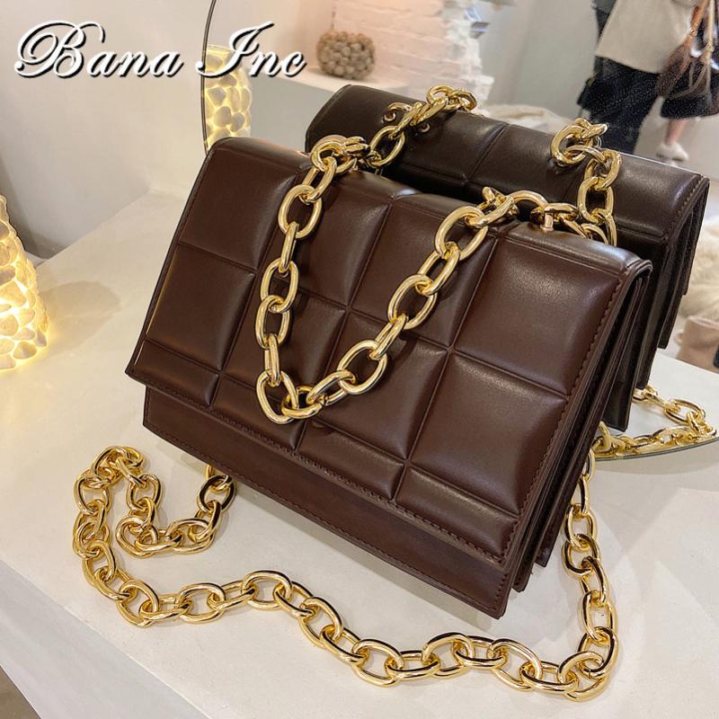 Thick Metal Chain Square Lattice PU Leather Shoulder Bag Women Designer Crossbody Bags Female Chic Purse High Quality, As like as image
Thick Metal Chain Square Lattice PU Leather Shoulder Bag Women Designer Crossbody Bags Female Chic Purse High Quality, As like as image