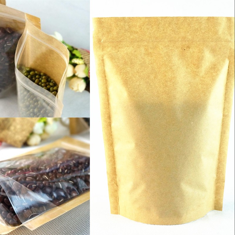 Kraft Paper Bag Food Moisture Barrier Bags Ziplock Sealing Pouch Food Packing Bags Reusable Plastic Front Transparent Stand Up Bag 229 J2
Kraft Paper Bag Food Moisture Barrier Bags Ziplock Sealing Pouch Food Packing Bags Reusable Plastic Front Transparent Stand Up Bag 229 J2