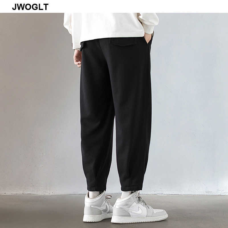 Autumn Winter Jogger Pants Men Drawstring Waist Sweatpants Casual Comfortable Black Gray Track Trousers 210528