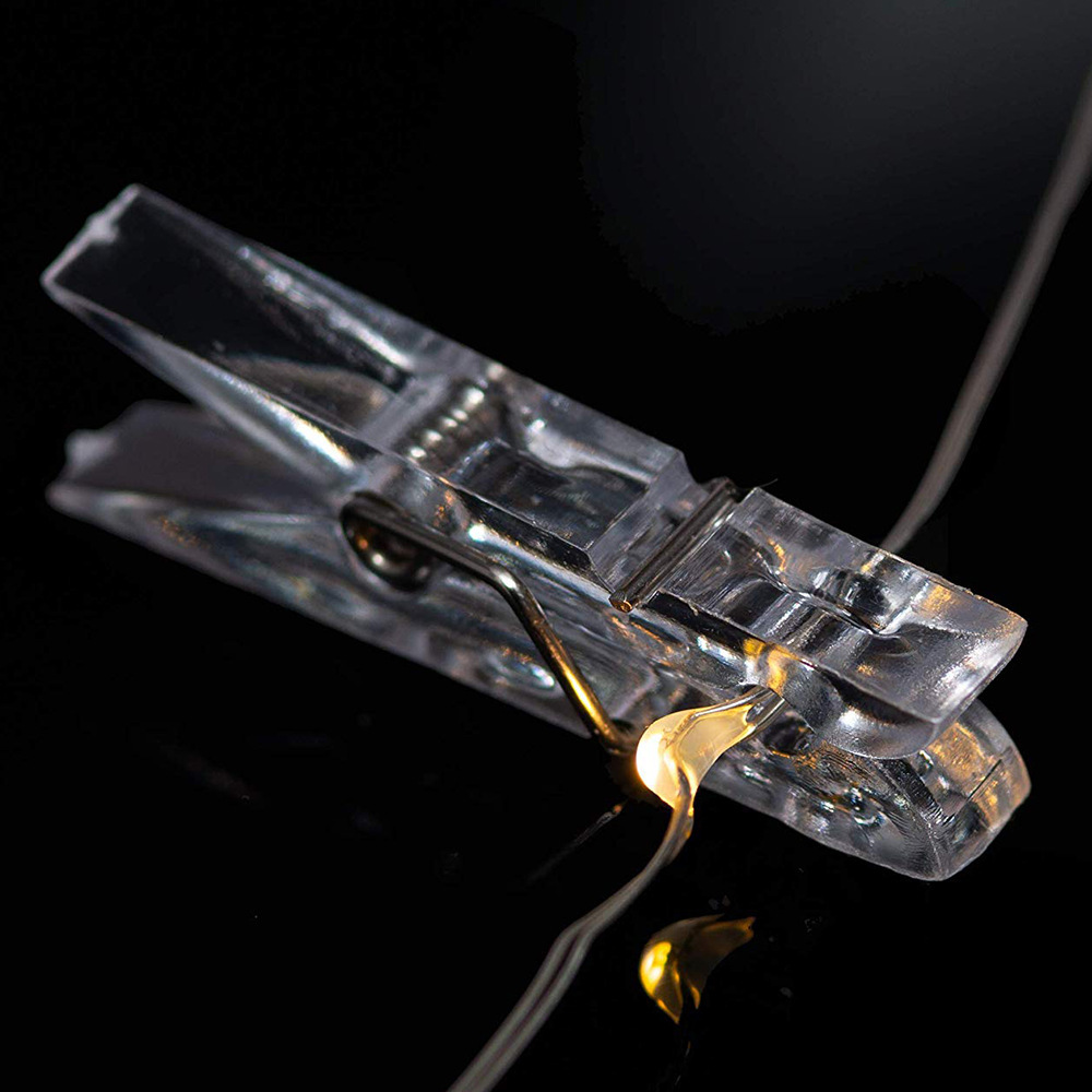 LED Photo String Lights with 20 50 Photo Clips Fairy Twinkle Lights 2M 5M 10M for Wedding Party Christmas Home Decoration Hanging Photos Cards and Art