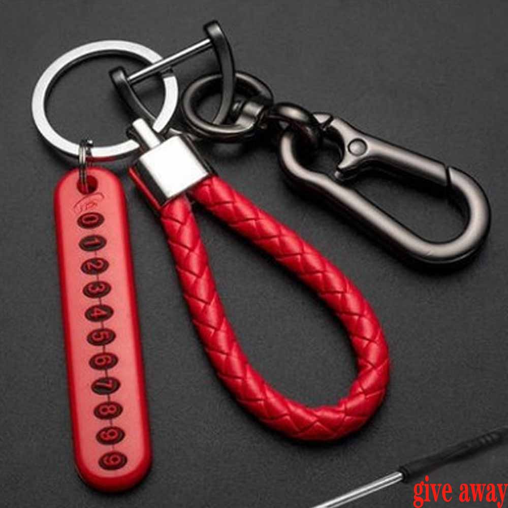 Pendant Keychain Gift for Husband High Car Key Ring Anti-Lost Number Plate Braided Rope Pendant Holder Punk Accessorie