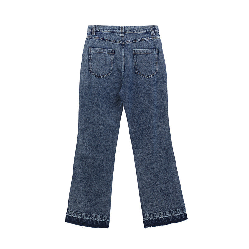 IEFB Men's High Street Fashion Splash Ink Paint Jeans Flared Pants Male's Fashion Loose Hip Hop Loose Wide Leg Pants Strip Y4988 210524