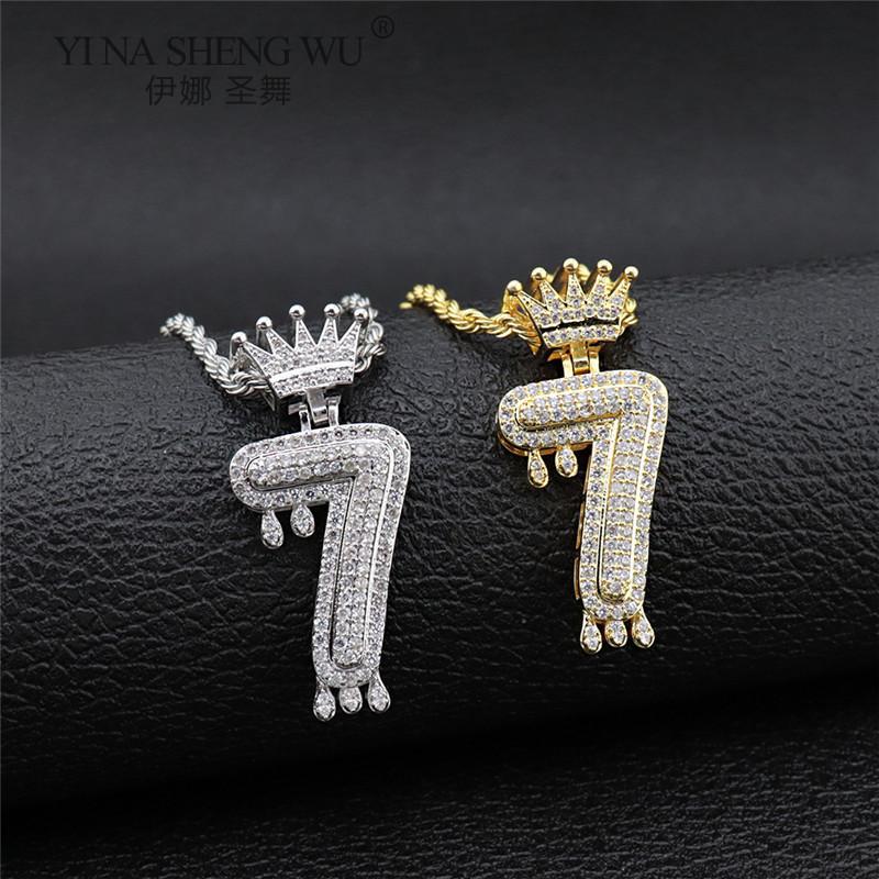 Chokers Men Hip Hop Iced Out Bling Zircon Crown+number 7 Pendant Necklaces Punk Fashion Trendy Necklace Male Hiphop Jewelry Gifts
Chokers Men Hip Hop Iced Out Bling Zircon Crown+number 7 Pendant Necklaces Punk Fashion Trendy Necklace Male Hiphop Jewelry Gifts