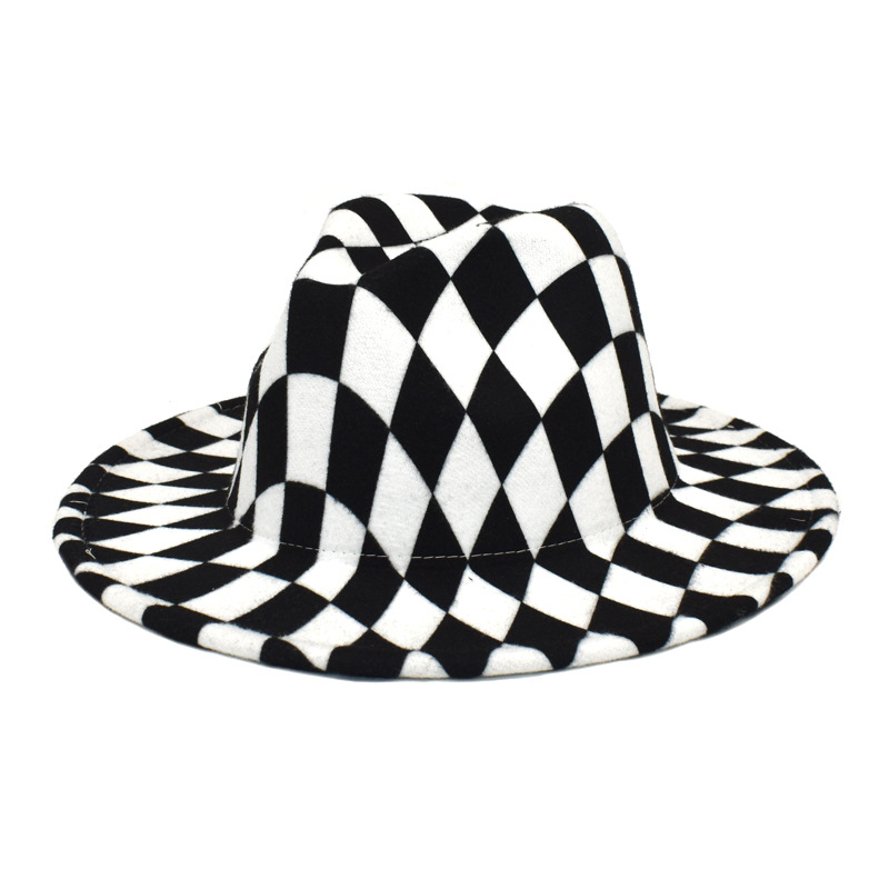 Black White Plaid Fedora Hats Wide Brim Felt Panama Hat Fedoras Cowboy Trilby Derby Caps Cotton Jazz Gentlemen Cap, Light green
Black White Plaid Fedora Hats Wide Brim Felt Panama Hat Fedoras Cowboy Trilby Derby Caps Cotton Jazz Gentlemen Cap, Light green