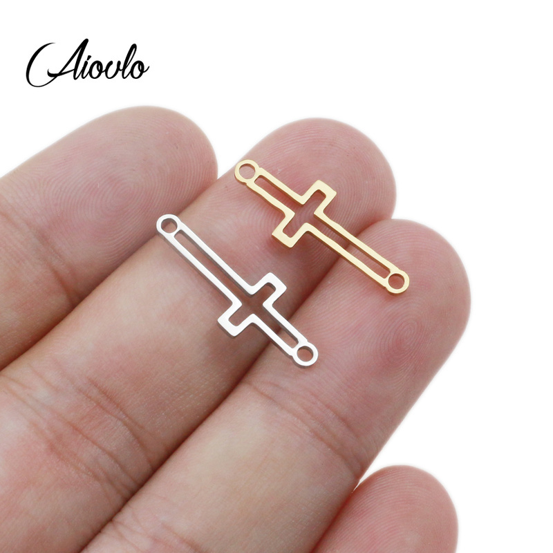 Aiovlo 5pcs/lot Stainless Steel Hollow Cross Connectors Bracelet Charms Pendant DIY Earring Jewelry Making Accessories
Aiovlo 5pcs/lot Stainless Steel Hollow Cross Connectors Bracelet Charms Pendant DIY Earring Jewelry Making Accessories