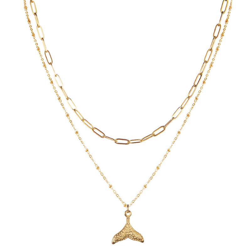 Chokers Double Layers Stainless Steel Mermaid Tail Pendant Necklace For Woman Metal Whale Fish Nautical Long Choker
Chokers Double Layers Stainless Steel Mermaid Tail Pendant Necklace For Woman Metal Whale Fish Nautical Long Choker
