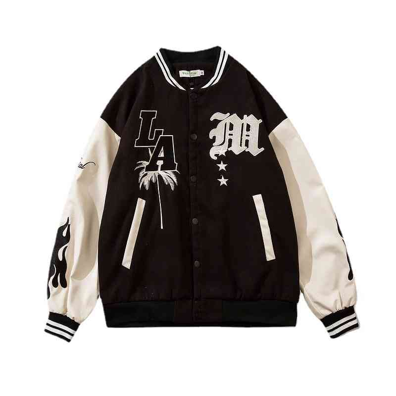 korean black white stitching embroidery campus style ins student long sve loose coat men's and women's baseball et autumn, Black;brown
korean black white stitching embroidery campus style ins student long sve loose coat men's and women's baseball et autumn, Black;brown
