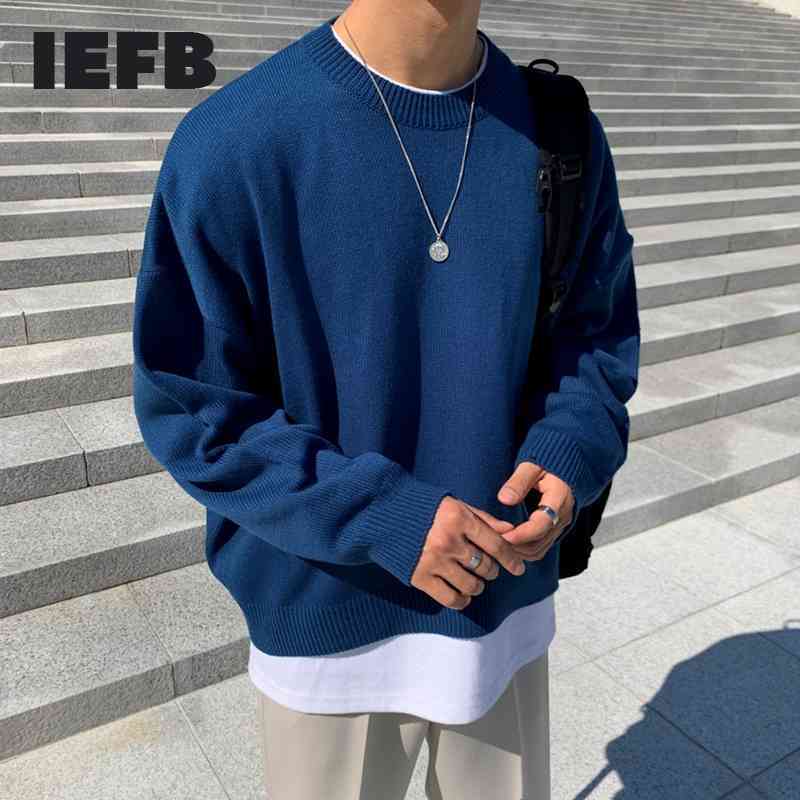 IEFB men's solid color sweater autumn Korean style loose round collar knitted long sleeve base tops male trend clothes Y4239 210524, Black
IEFB men's solid color sweater autumn Korean style loose round collar knitted long sleeve base tops male trend clothes Y4239 210524, Black
