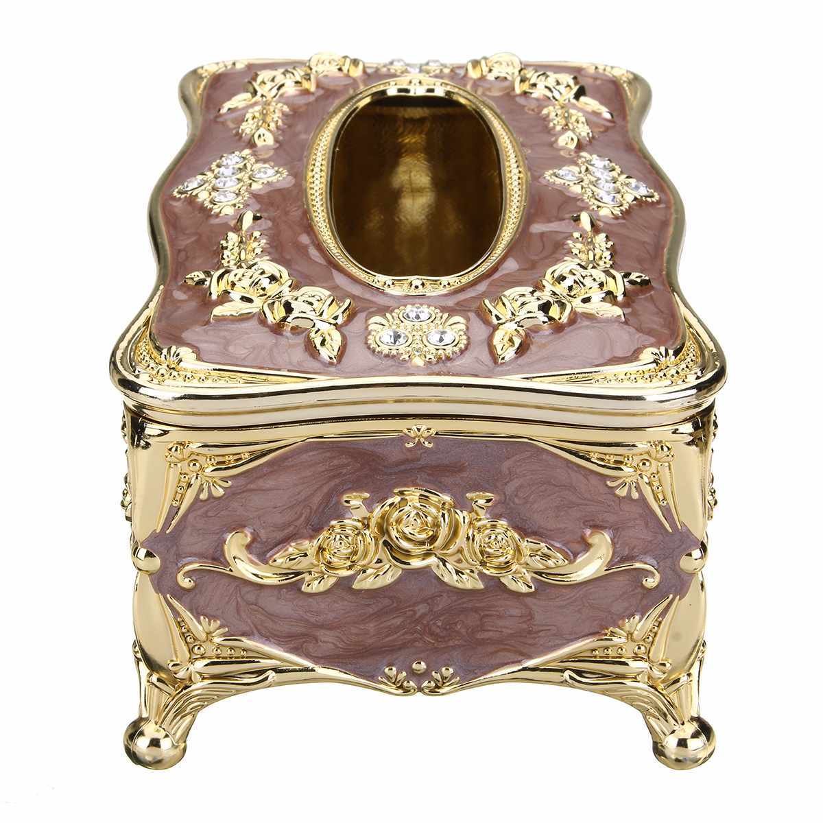 Elegant European Style Tissue Box Cover Chic Napkin Case Holder Hotel Home Decor Organizer Room KTV Supplies Furnishing Box 210326