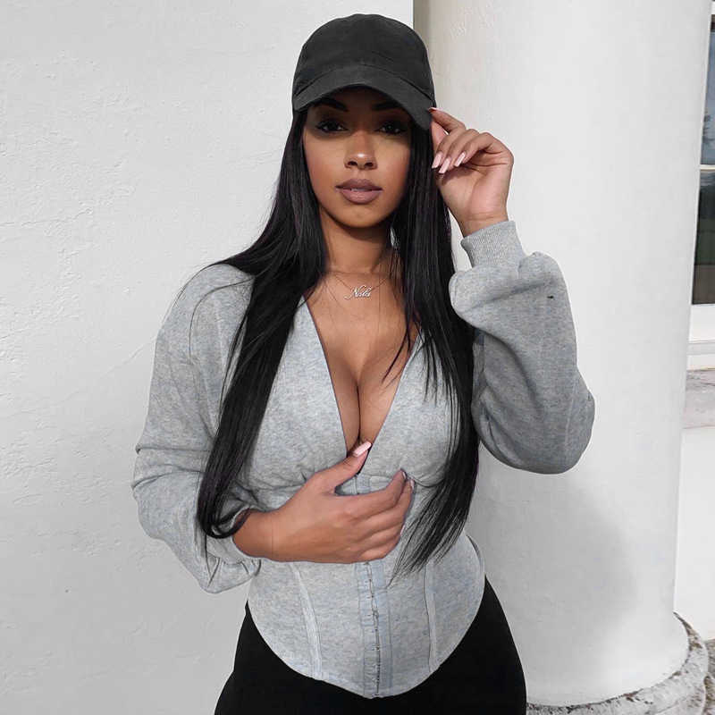 Colysmo Black y2k Sweatshirt Single Breasted Lantern Sleeve Patchwork Hoodie Solid Color Cropped Jacket Casual Streetwear Women 210527