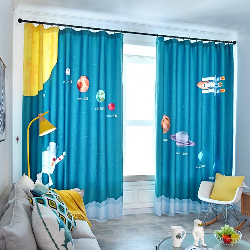 Curtain & Drapes Cartoon Semi Blackout Curtains For Bedroom Living Room Kids Boys Planets Stars Printed Blue Insulating Blinds
Curtain & Drapes Cartoon Semi Blackout Curtains For Bedroom Living Room Kids Boys Planets Stars Printed Blue Insulating Blinds