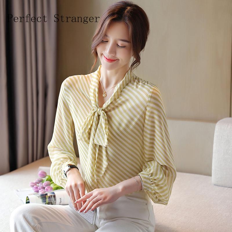 Autumn Arrival Bow Collar Long Sleeve Striped Women Chiffon Blouse High Quality Women's Blouses & Shirts, White
Autumn Arrival Bow Collar Long Sleeve Striped Women Chiffon Blouse High Quality Women's Blouses & Shirts, White
