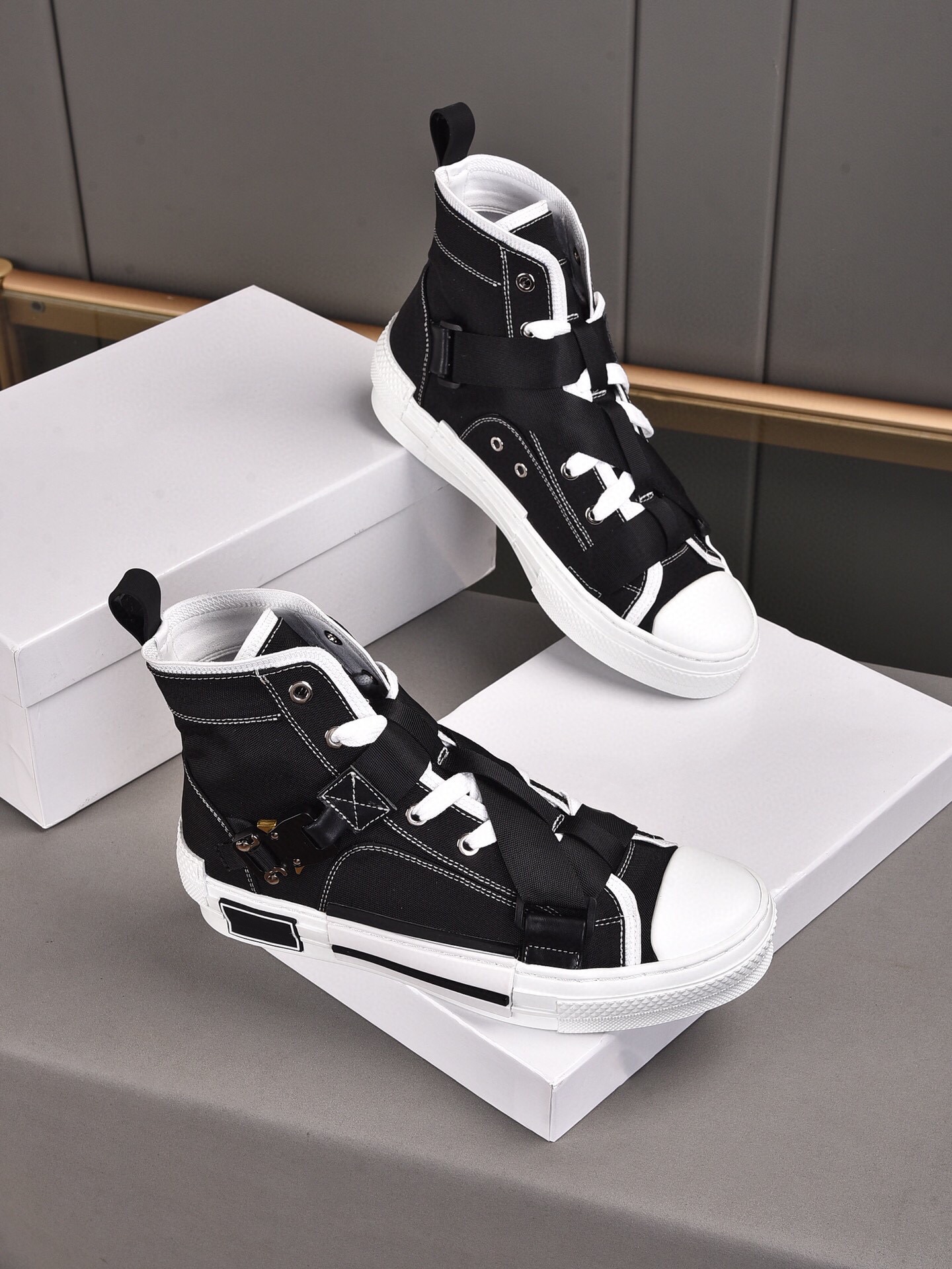 B23 B22 Canvas Platform Dunks Designers Casual Shoes Oblique Technology Trainers Mens Womens Luxury Pairs Outdoor Trainer Slides Sneakers With Box 35-44, Black
