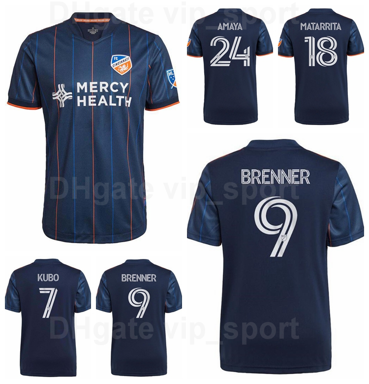 2021 2022 FC Soccer Cincinnati Jerseys 9 BRENNER 8 CRUZ 7 KUBO 10 LOCADIA 11 ACOSTA 20 HARRIS BARREAL MATARRITA Football Shirt Kits, Navy blue 
2021 2022 FC Soccer Cincinnati Jerseys 9 BRENNER 8 CRUZ 7 KUBO 10 LOCADIA 11 ACOSTA 20 HARRIS BARREAL MATARRITA Football Shirt Kits, Navy blue