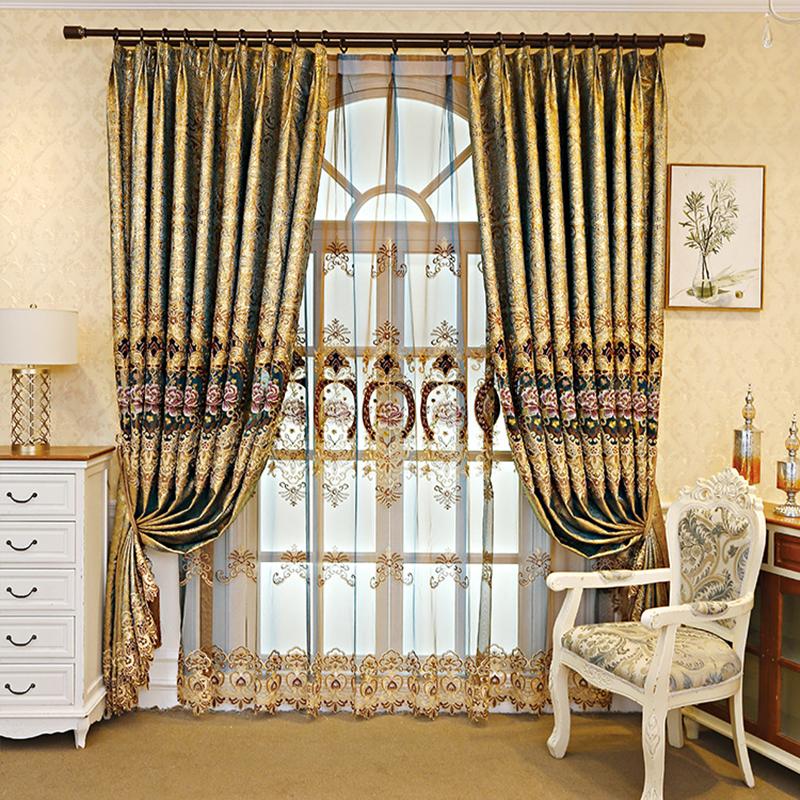 Curtain & Drapes European Luxury Brown Gold Curtains For Bedroom Living Room Hige-end Embroidered Sheer Tulle Windows
Curtain & Drapes European Luxury Brown Gold Curtains For Bedroom Living Room Hige-end Embroidered Sheer Tulle Windows