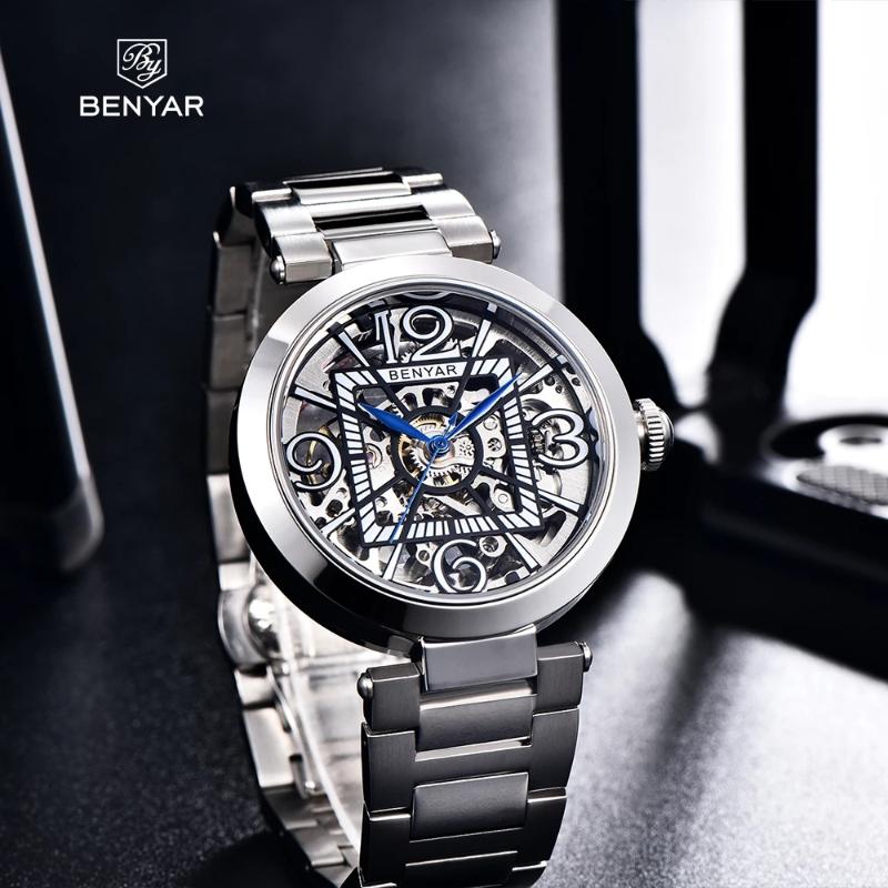 Wristwatches 2021 BENYAR Top Mens Automatic Watches Stainless Steel Waterproof Men Mechanical Wrist Watch Relogio Masculino, Black
Wristwatches 2021 BENYAR Top Mens Automatic Watches Stainless Steel Waterproof Men Mechanical Wrist Watch Relogio Masculino, Black