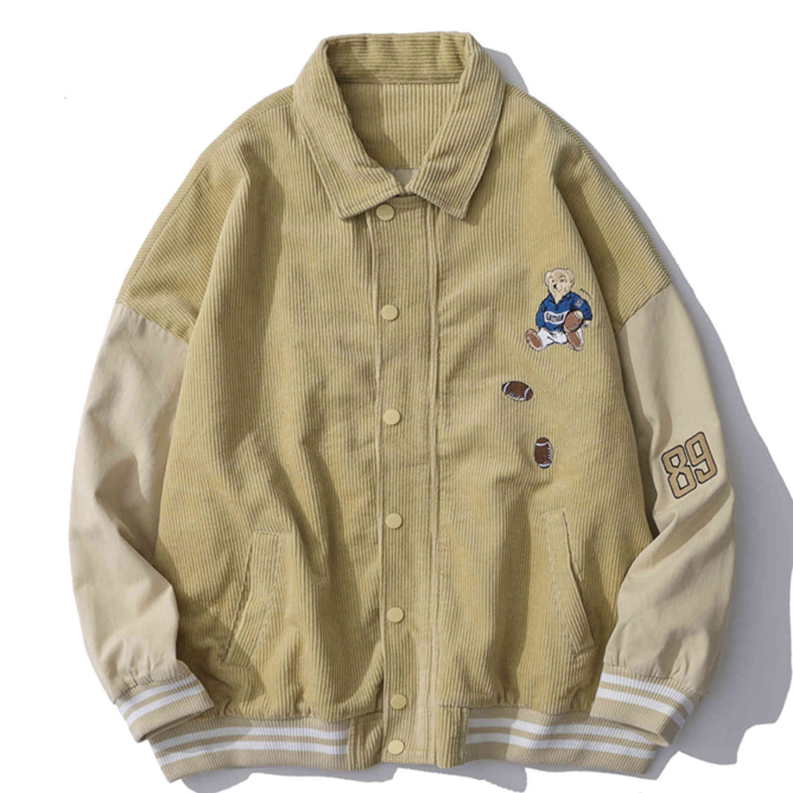 men's jackets lacible spring retro varsity rugby bear embroidery corduroy baseball coats men women streetwear harajuku 500m, Black;brown
men's jackets lacible spring retro varsity rugby bear embroidery corduroy baseball coats men women streetwear harajuku 500m, Black;brown