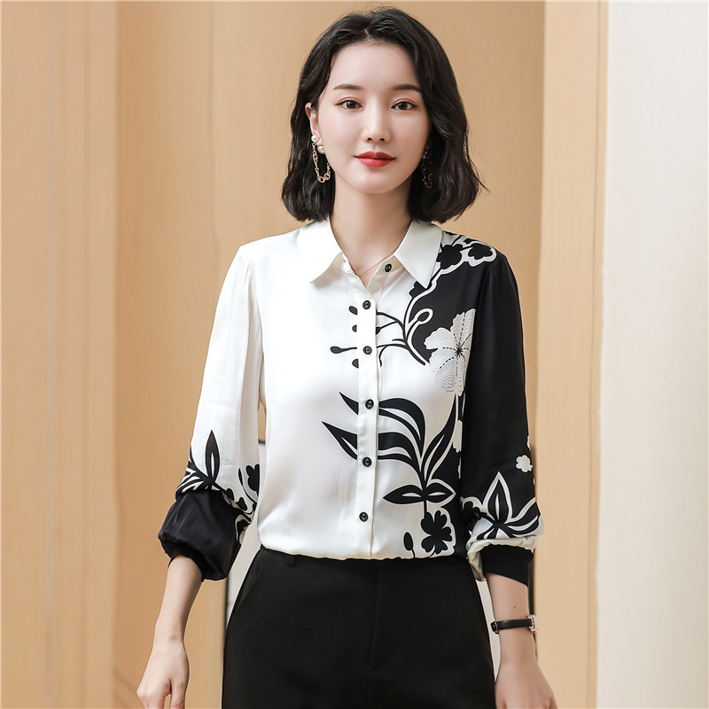 England Style Office Lady Silk Shirt 2021 Luxury Designer Satin Printed Women's Button Up Blouse Long Sleeve Spring Autumn Winter Slim, White
England Style Office Lady Silk Shirt 2021 Luxury Designer Satin Printed Women's Button Up Blouse Long Sleeve Spring Autumn Winter Slim, White