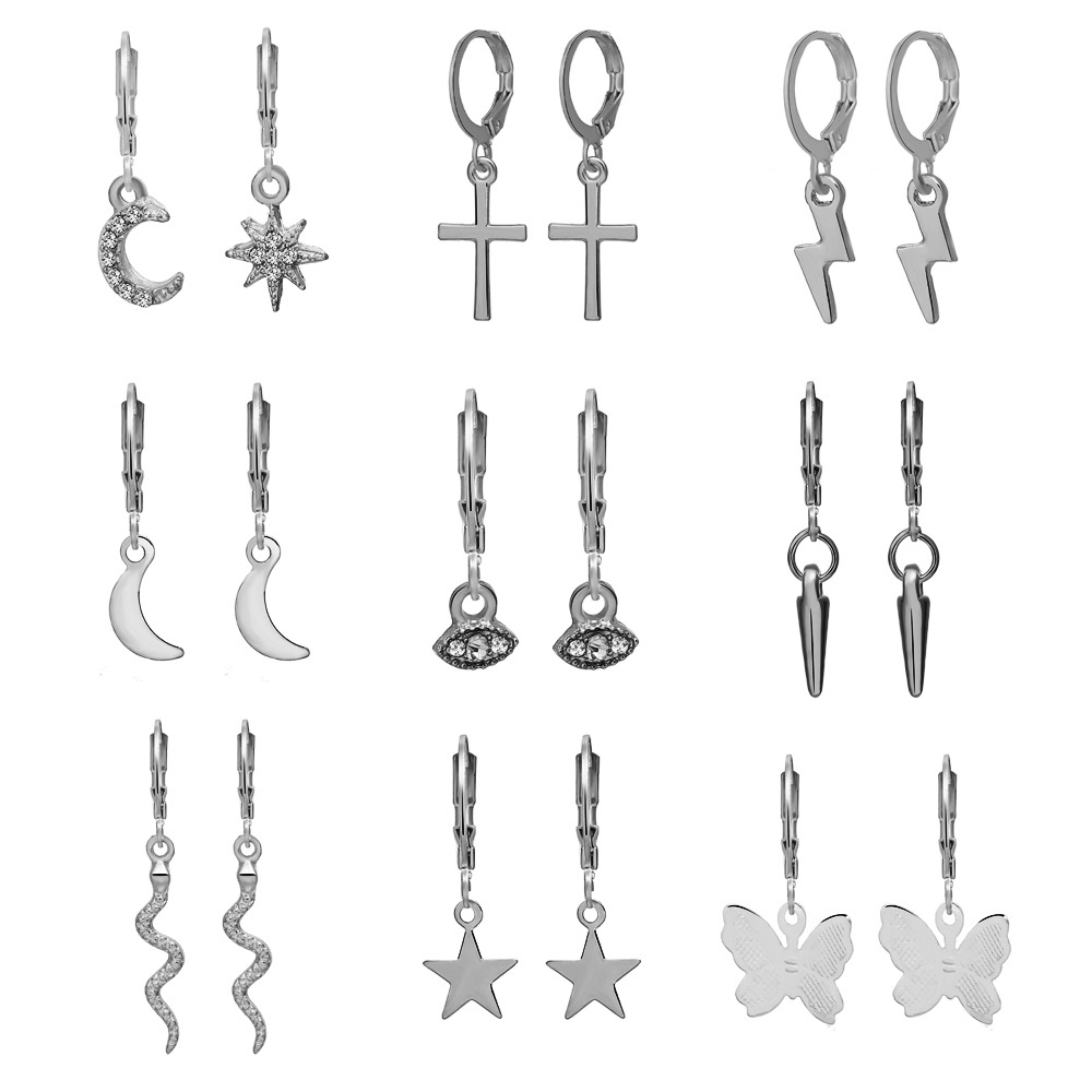 Fashion Fruit Insect Earrings Simple Multi-element Snake Pop Eye Lightning Earring Set Jewelry for Women