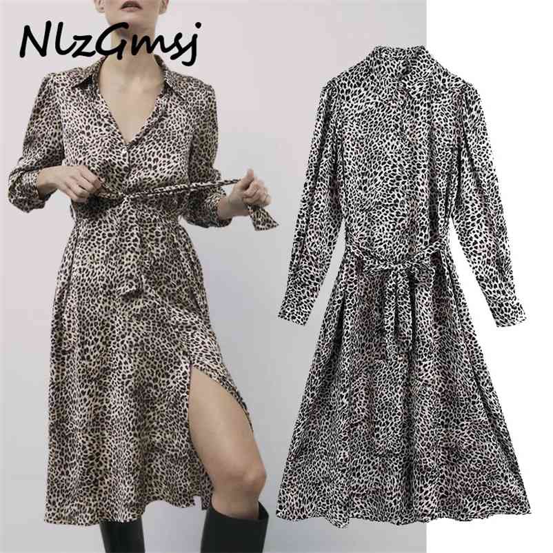 Dres Dresses With Belts Turn Down Collar Ladies Casual Leopard High Street Spring Summer 210628, As picture
Dres Dresses With Belts Turn Down Collar Ladies Casual Leopard High Street Spring Summer 210628, As picture