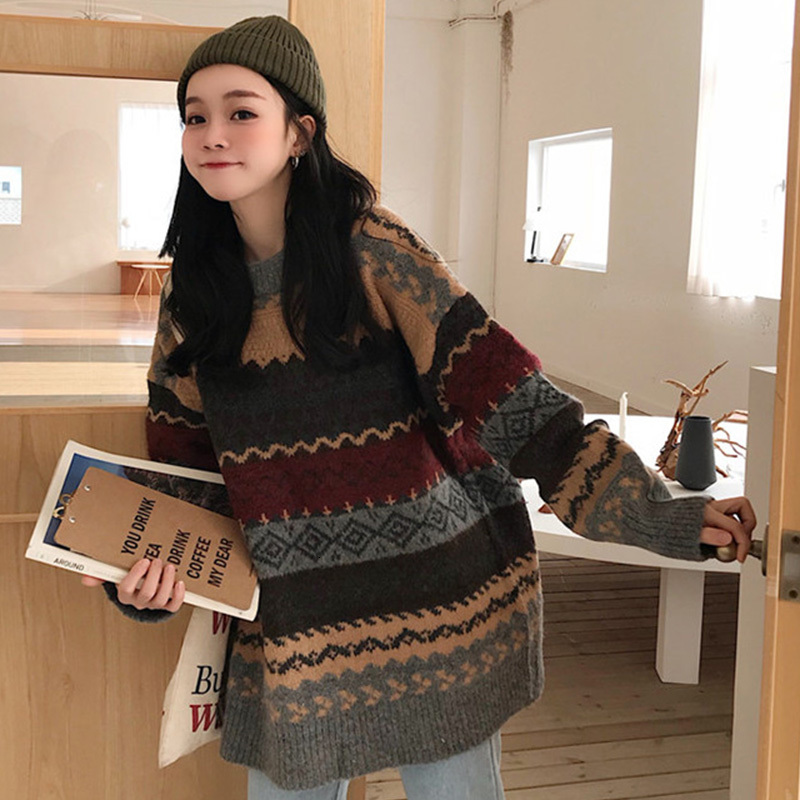 women's sweaters t-neck pullover women's autumn winter new coat vintage sweater korean loose long sleeve 36wd, White;black
women's sweaters t-neck pullover women's autumn winter new coat vintage sweater korean loose long sleeve 36wd, White;black
