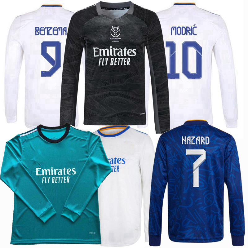 2021 2022 Madrid Long sleeve Soccer Jerseys ALABA Real CAMAVINGA VALVERDE COURTOIS ASENSIO MARCELO MODRIC VINI JR. HAZARD BENZEMA BALE 21 22, Black;yellow
2021 2022 Madrid Long sleeve Soccer Jerseys ALABA Real CAMAVINGA VALVERDE COURTOIS ASENSIO MARCELO MODRIC VINI JR. HAZARD BENZEMA BALE 21 22, Black;yellow