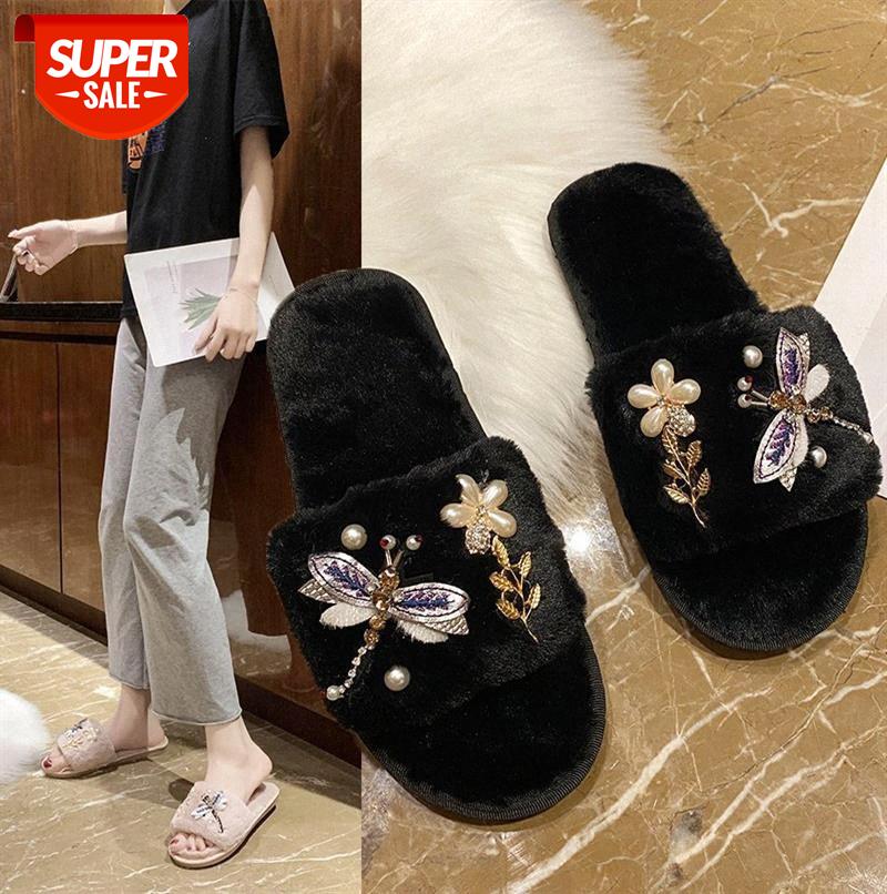 Korean version of the cartoon dragonfly home warm plush slippers for women #zY6h, Black
Korean version of the cartoon dragonfly home warm plush slippers for women #zY6h, Black