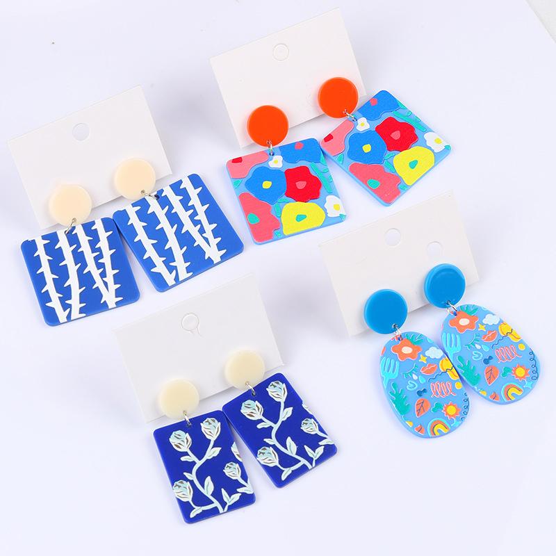 Dangle & Chandelier Donarsei Fashion Colorful Printing Flower Earrings For Women Sweet Hit Color Geometric Plant Drop, Silver
Dangle & Chandelier Donarsei Fashion Colorful Printing Flower Earrings For Women Sweet Hit Color Geometric Plant Drop, Silver