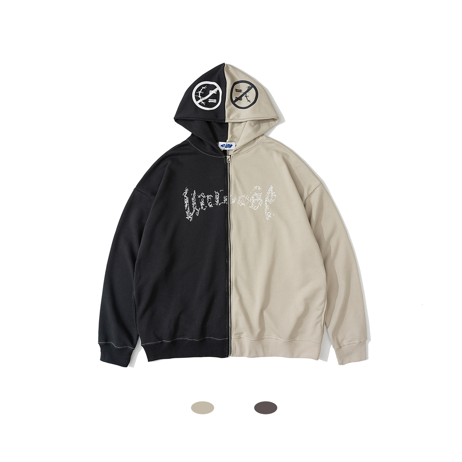 hoodies mankun-c053 autumn and winter american fashion brand men's loose color matching letter dark wind couple's terry hoodie, Black
hoodies mankun-c053 autumn and winter american fashion brand men's loose color matching letter dark wind couple's terry hoodie, Black