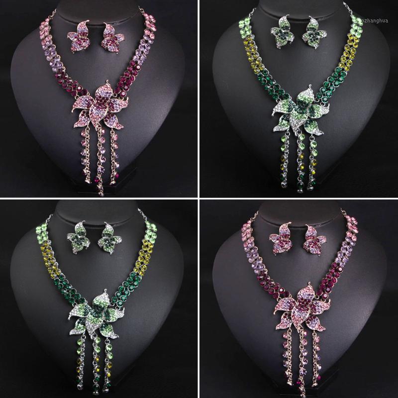 Earrings & Necklace 2022 Women Crystal Jewelry Luxury Big Green Purple Flower Wedding Bridal Set Statement Accessories, Silver
Earrings & Necklace 2022 Women Crystal Jewelry Luxury Big Green Purple Flower Wedding Bridal Set Statement Accessories, Silver