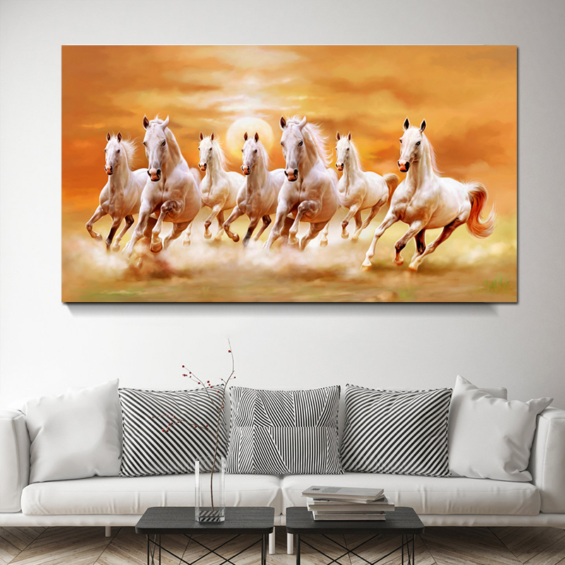 Canvas Painting Running Horse Pictures Wall Art For Living Room Home Decoration Animal Posters And Prints NO FRAME