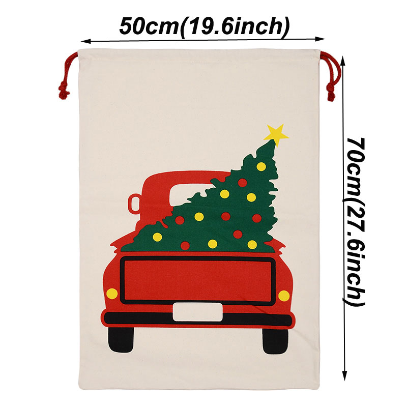 Lovely Chrismas Large Captity Hand Elk Christmas Tree Printed Candy Drawstring Bag Gift Canvas Bags VT1605 Free shipping