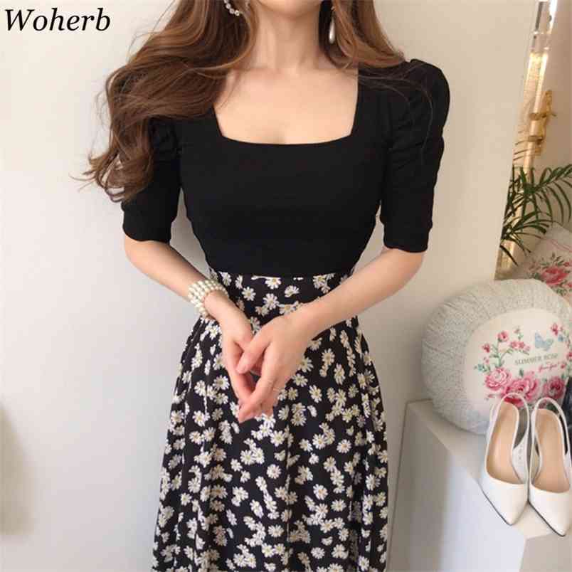 Femme Roupas Knitted Square Collar Slim Short Sleeve Tshirts High Waist Floral Skirt 2 Piece Sets Women Korean Suit 4l095 210519, Black top
Femme Roupas Knitted Square Collar Slim Short Sleeve Tshirts High Waist Floral Skirt 2 Piece Sets Women Korean Suit 4l095 210519, Black top