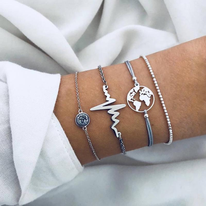 Female Bracelets Fashion Heartbeat Map Bead Chain Round Leather Silver Bracelet Set Bohemian Girl Birthday Party Gift Jewelry Bangle
Female Bracelets Fashion Heartbeat Map Bead Chain Round Leather Silver Bracelet Set Bohemian Girl Birthday Party Gift Jewelry Bangle
