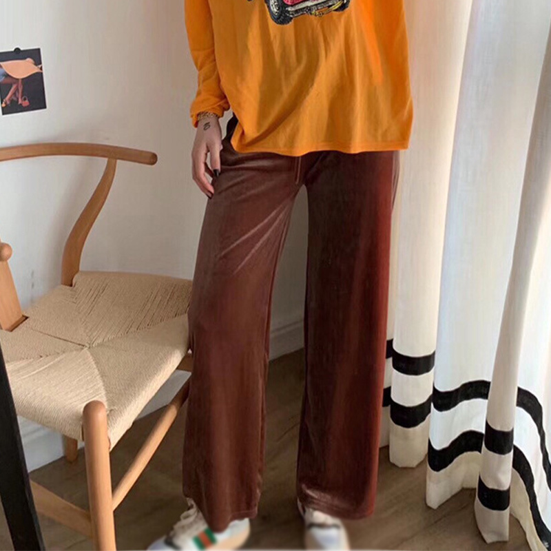 Velvet Drape Mopping Women Pants Wide Leg Trouser High Waist Loose Trousers Female Autumn Winter Straight Ladies Casual Pant 210524, Gray
Velvet Drape Mopping Women Pants Wide Leg Trouser High Waist Loose Trousers Female Autumn Winter Straight Ladies Casual Pant 210524, Gray