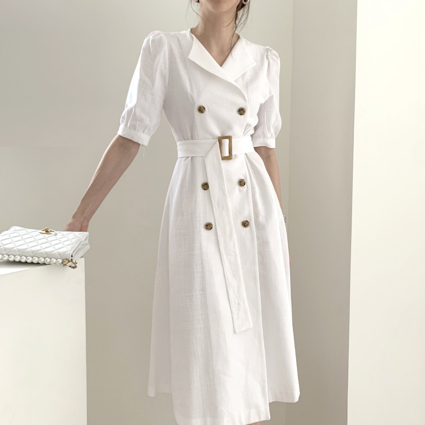 ZAWFL Korean Women Summer Dress High Waist Casual Double Breasted Puff Sleeve Lace up Elegant Long 210525, Picture color
ZAWFL Korean Women Summer Dress High Waist Casual Double Breasted Puff Sleeve Lace up Elegant Long 210525, Picture color
