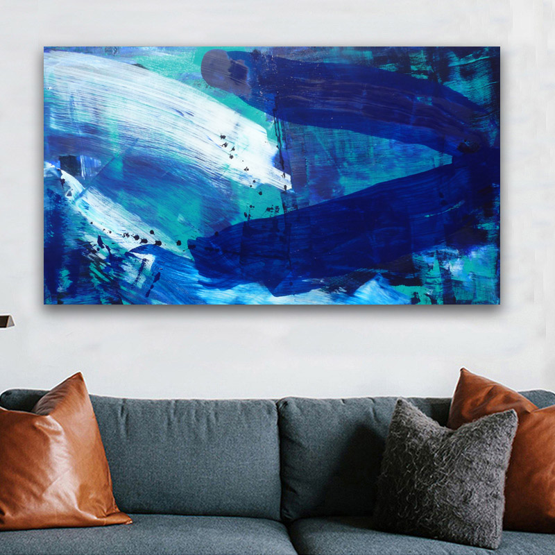 Blue Picture Wall Art Prints Oil Painting On Canvas For Living Room Gallery Home Decor Poster Big Size prints printscreen