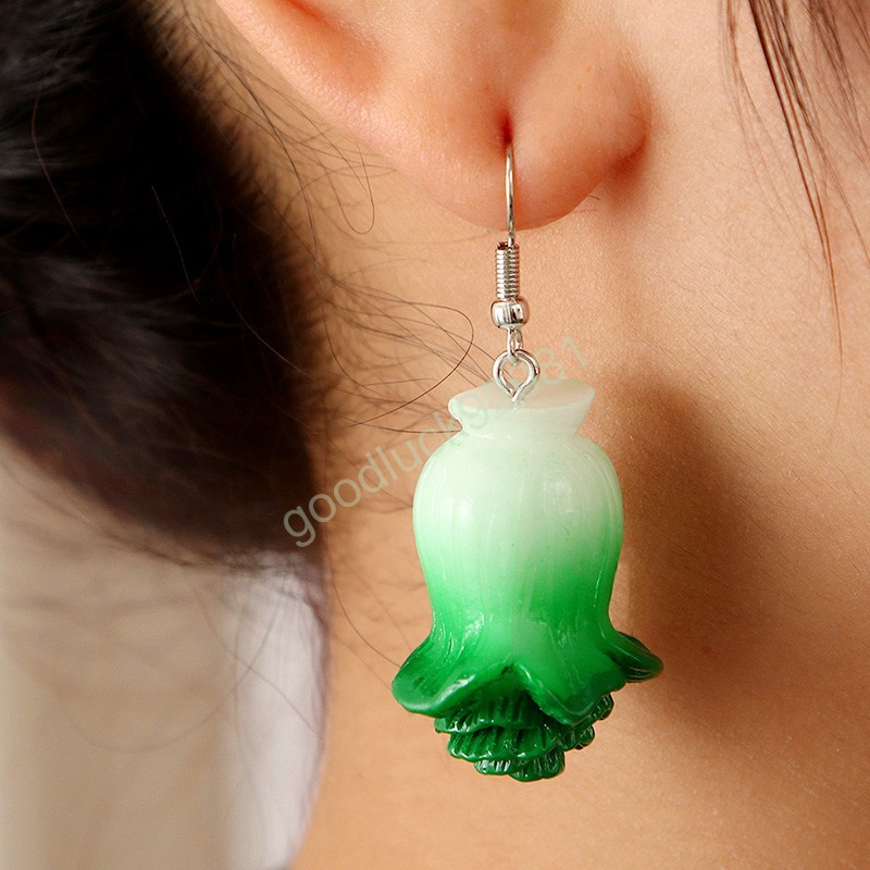 Fashion Simulation Vegetable Dangle Earrings Creative Eggplant Tomato Corn Carrot Plastic Pendant Drop Earrings Women Jewelry