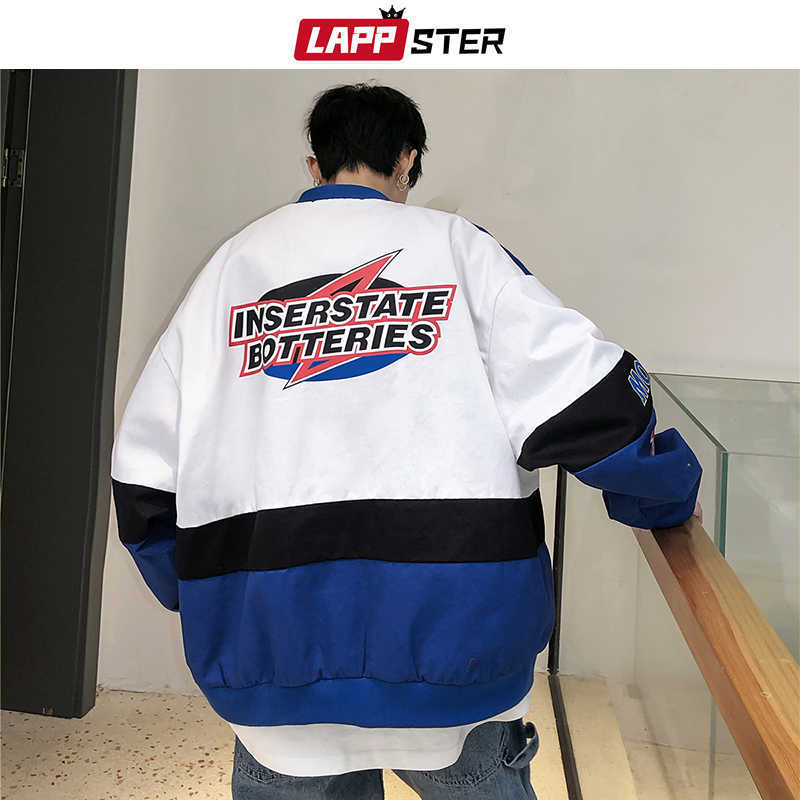LAPPSTER Men Patchwork Streetwear Bomber Jackets Autumn Mens Korean Fashions Windbreaker Harajuku Hip Hop Jackets Coats 210818