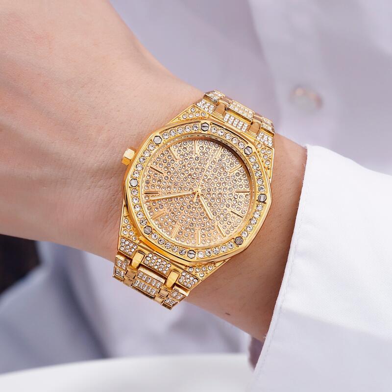 Wristwatches Fashion Luxury Diamond Gold Watch For Men Brand Date Quartz Men's Calendar Clock Business Watches Relojes Hombre
Wristwatches Fashion Luxury Diamond Gold Watch For Men Brand Date Quartz Men's Calendar Clock Business Watches Relojes Hombre