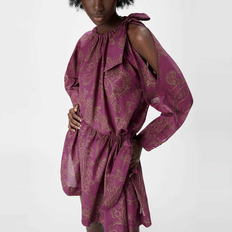 Za Vintage Print Summer Dress Women Asjustable Tied Belt Long Sleeve Off Shoulder Party Dress Female Pleated Mini Dresses 210602, As picture
Za Vintage Print Summer Dress Women Asjustable Tied Belt Long Sleeve Off Shoulder Party Dress Female Pleated Mini Dresses 210602, As picture