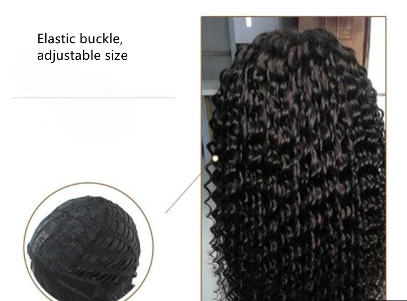 Ishow Fashion 24 inch Human Hair Wigs Women in a long curly wig and a small curly wave Light brown dark brownNatural Color